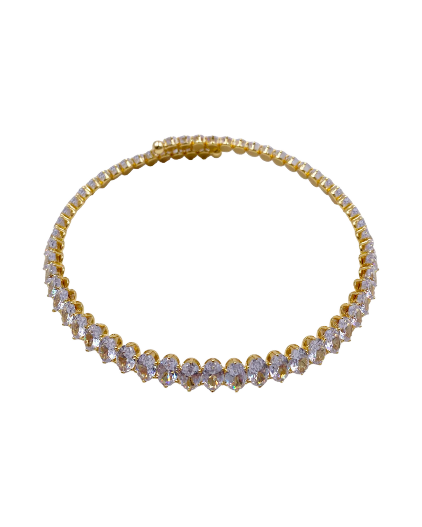 Oval crystal choker